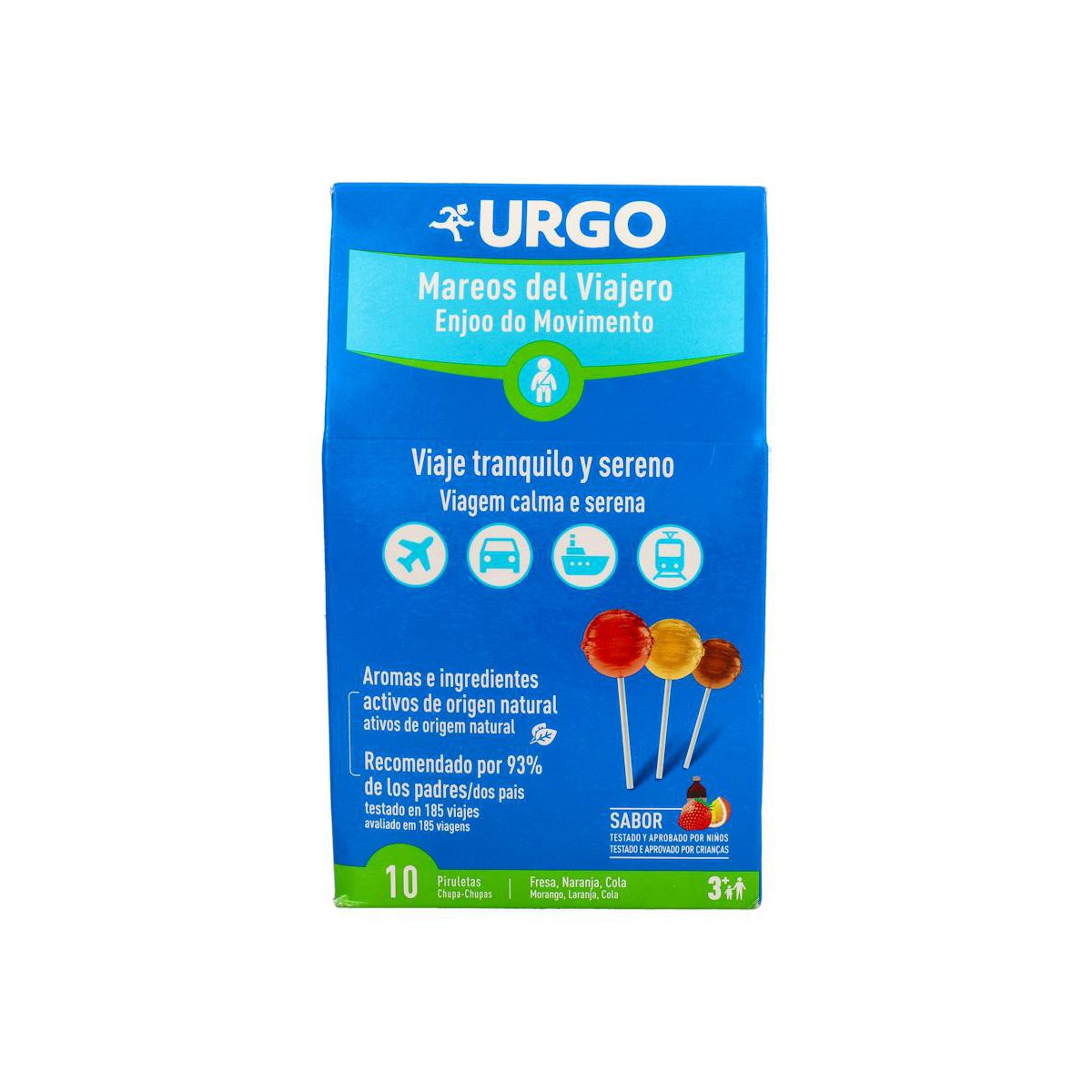 URGO MAREOS DEL VIAJERO 10 PIRULETAS